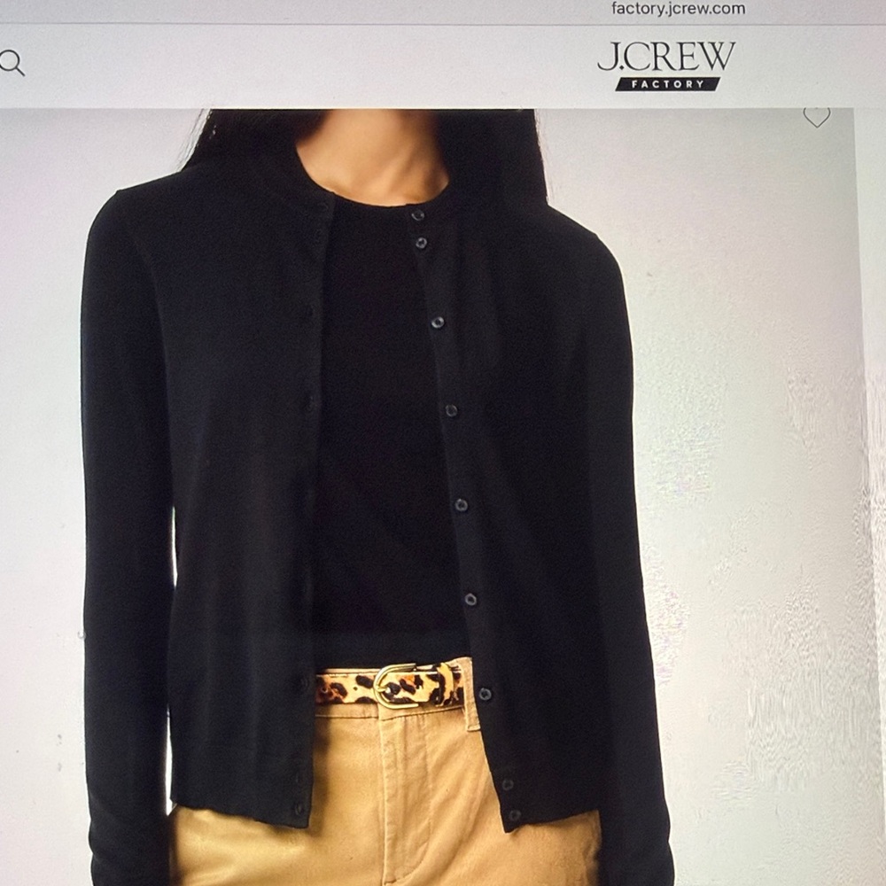 J. Crew Women's Classic Black Cardigan Sweater Cotton NEW